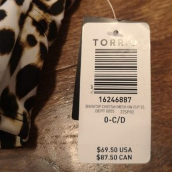 TORRID Retro Chic cheetah Swim Top 0x CD- L/XL - Picture 8 of 8
